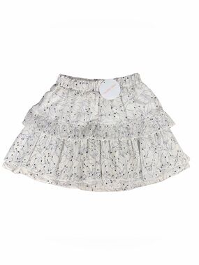 See By Chloe Mini White Floral Ruffle Skirt NWT